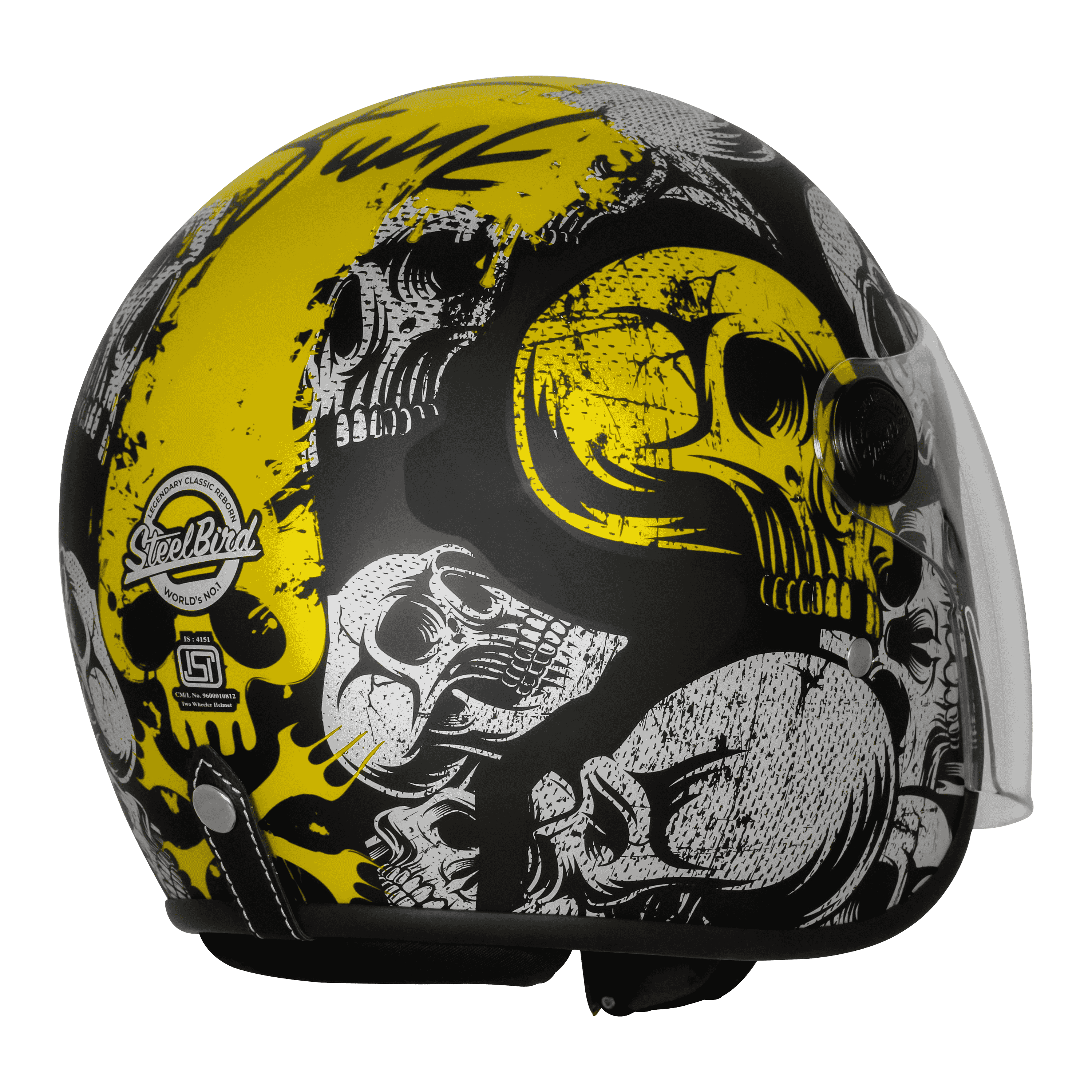 SBH-56 VINTAGE SKULL GLOSSY BLACK WITH NEON